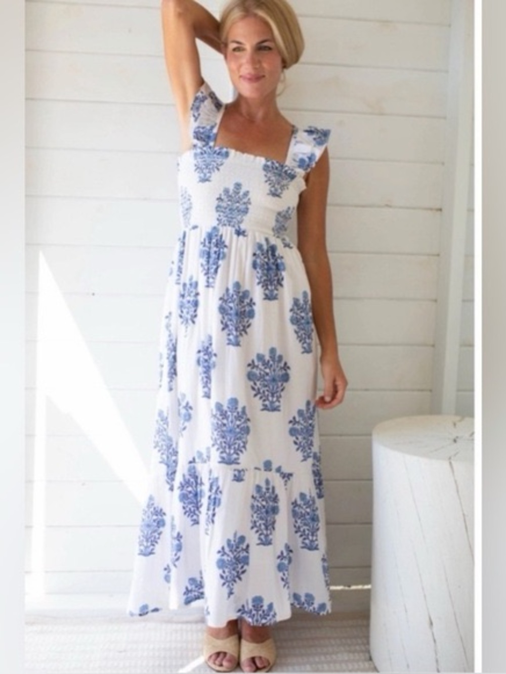 NWOT Marea Sasco Block Print Maxi Dress XS